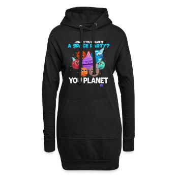 Planeten - Hoodie-Kleid - Schwarz - Vorne