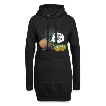 Neuseeland Kiwi Vogel Frucht Nerd Geek Bro - Hoodie-Kleid - Schwarz - Vorne