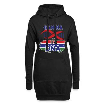 Gambia ist in meiner DNA - Hoodie-Kleid - Schwarz - Vorne
