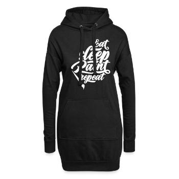 Essen Schlafen Malen Wiederholen Maler - Hoodie-Kleid - Schwarz - Vorne
