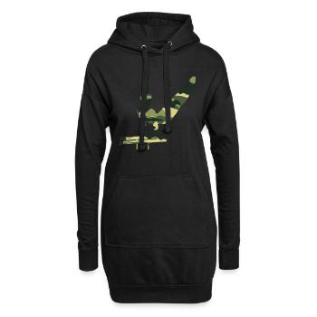 Turnen Mann Tarnung Sportler Sport Gymnastik - Hoodie-Kleid - Schwarz - Vorne