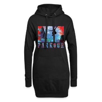 Parkour - Sweat-shirt à capuche long Femme - noir - Devant