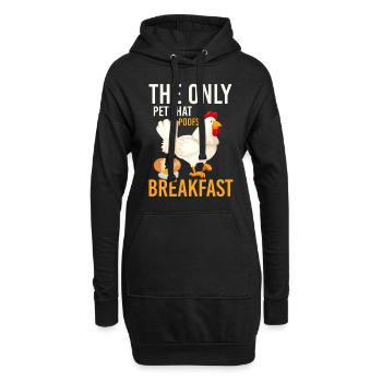 Poulet Poulet Poulet Poulet Dire Un Oeuf - Sweat-shirt à capuche long Femme - noir - Devant