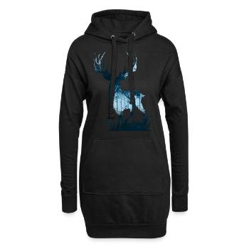 Esprit de forêt - Sweat-shirt à capuche long Femme - noir - Devant