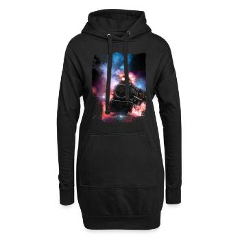 Locomotive à vapeur Chemin de fer Locomotive Train Train - Sweat-shirt à capuche long Femme - noir - Devant