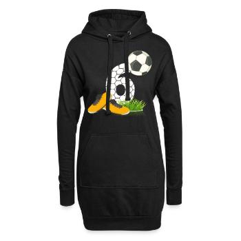 Idée cadeau enfant 6e anniversaire football 6 ans - Sweat-shirt à capuche long Femme - noir - Devant