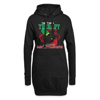 Je n'ai pas besoin de thérapie - Saint-Kitts-et-Devis - Sweat-shirt à capuche long Femme - noir - Devant