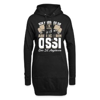 Ossi Lustig Spruch Ostdeutsch Osten Geschenk Geek - Hoodie-Kleid - Schwarz - Vorne