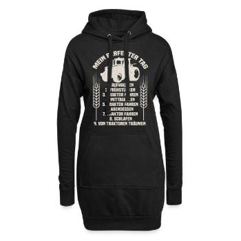 Lustige Bauern Spruch Landwirt Traktor Geschenk - Hoodie-Kleid - Schwarz - Vorne