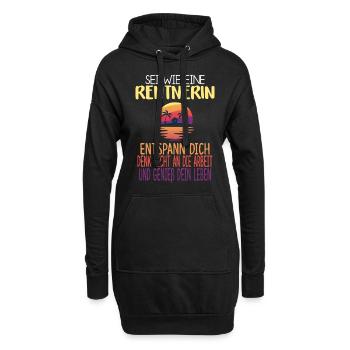 sei wie eine rentnerin - Hoodie-Kleid - Schwarz - Vorne
