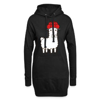 Schwarzwald Lama Alpaka - Schwarzwald Mädel Bub - Hoodie-Kleid - Schwarz - Vorne