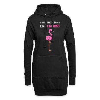 Flamingo Karneval Fasching Fastnacht - Hoodie-Kleid - Schwarz - Vorne
