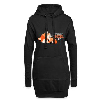 Fuchs Füchse Füchsin Rotfuchs Waldfuchs Geschenk - Hoodie-Kleid - Schwarz - Vorne