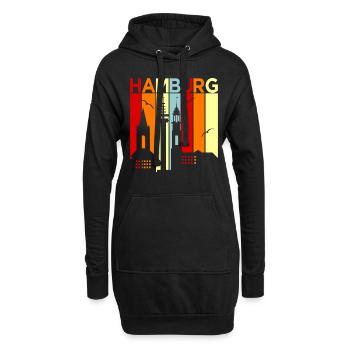 Hambourg - Sweat-shirt à capuche long Femme - noir - Devant