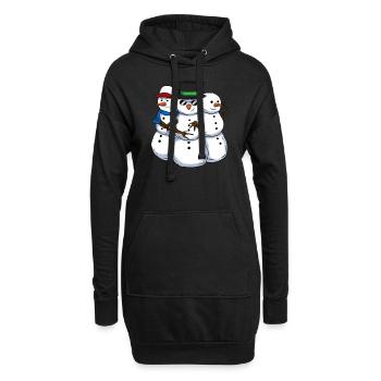 Cool Snowmans Coole Schneemänner - Hoodie-Kleid - Schwarz - Vorne