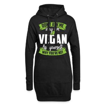 Vegan Spruch Veganer Veganer Veggie Fleischlos - Hoodie-Kleid - Schwarz - Vorne