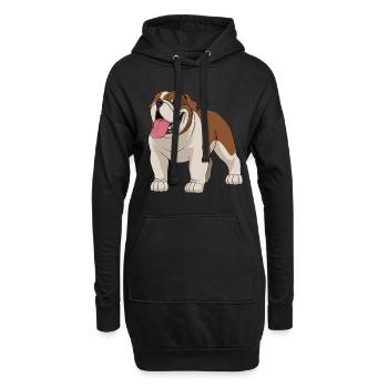 bouledogue britannique bouledogue - Sweat-shirt à capuche long Femme - noir - Devant
