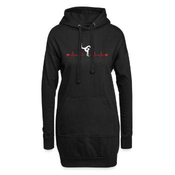 Gymnaste Heartbeat Cool Gymnast Sports d'athlétisme - Sweat-shirt à capuche long Femme - noir - Devant