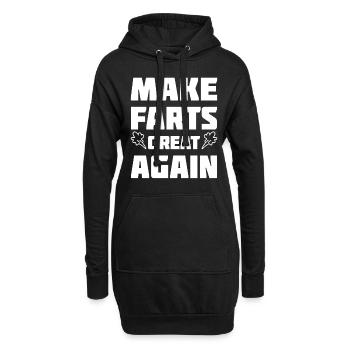 Make Farts great again Furzen Pupsen Sprüche Witze - Hoodie-Kleid - Schwarz - Vorne