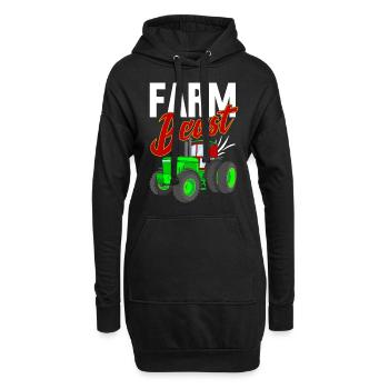 Farmer Tracktor Landwirtschaft Geschenk Spruch Bäu - Hoodie-Kleid - Schwarz - Vorne