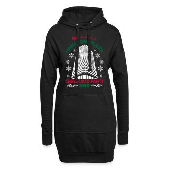 nakatomi plaza - Hoodie-Kleid - Schwarz - Vorne