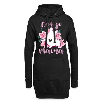 Corgi Mama - Hoodie-Kleid - Schwarz - Vorne