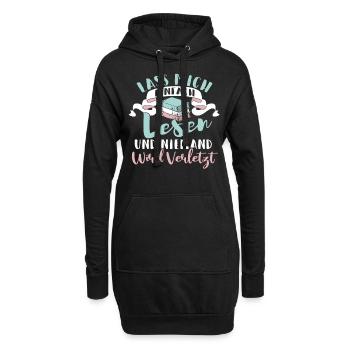 Lesen Buch Bücher Lustig Spruch Geschenk - Hoodie-Kleid - Schwarz - Vorne