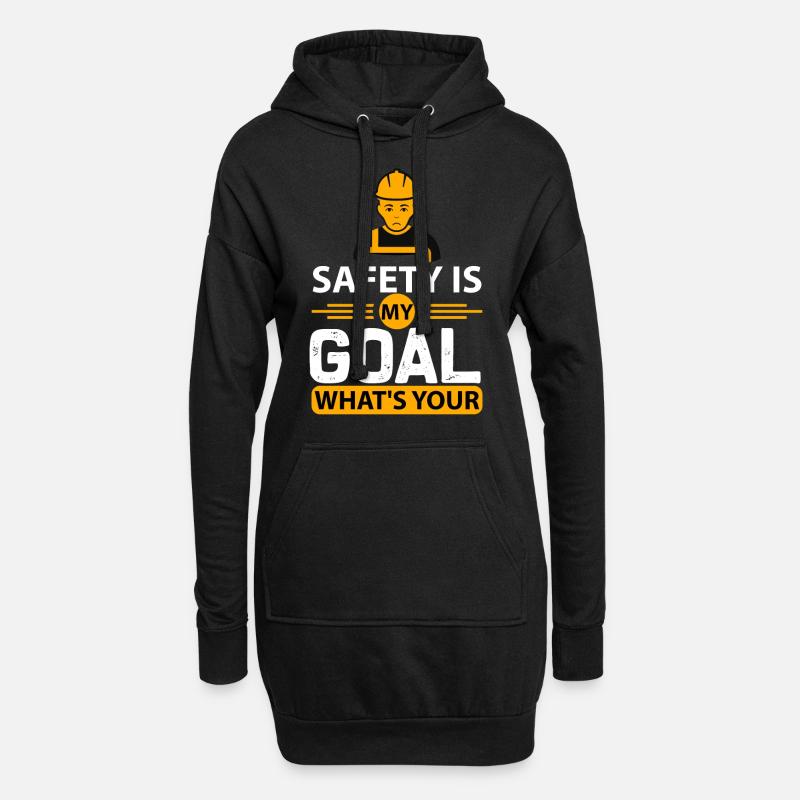 La sécurité est mon objectif en disant travail - Sweat-shirt à capuche long Femme - noir