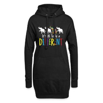 C'est bien d'être différent - Elefant Autism Autist - Sweat-shirt à capuche long Femme - noir - Devant