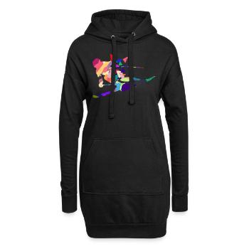 Skieur skieuse Ski ski vacances cadeau - Sweat-shirt à capuche long Femme - noir - Devant