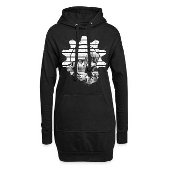 soudage - Sweat-shirt à capuche long Femme - noir - Devant