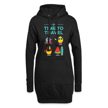 Temps de voyager Fruits et fruits en voyage - Sweat-shirt à capuche long Femme - noir - Devant