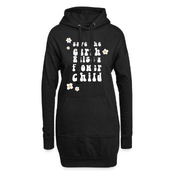 Sauver la terre élever une fleur enfant planète hippie - Sweat-shirt à capuche long Femme - noir - Devant