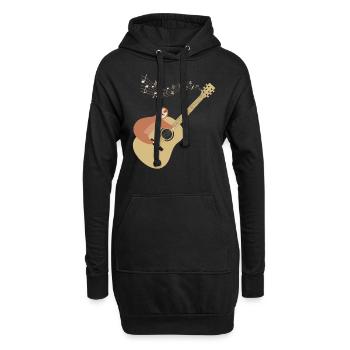 Guitare classique paresse musique guitare classique - Sweat-shirt à capuche long Femme - noir - Devant