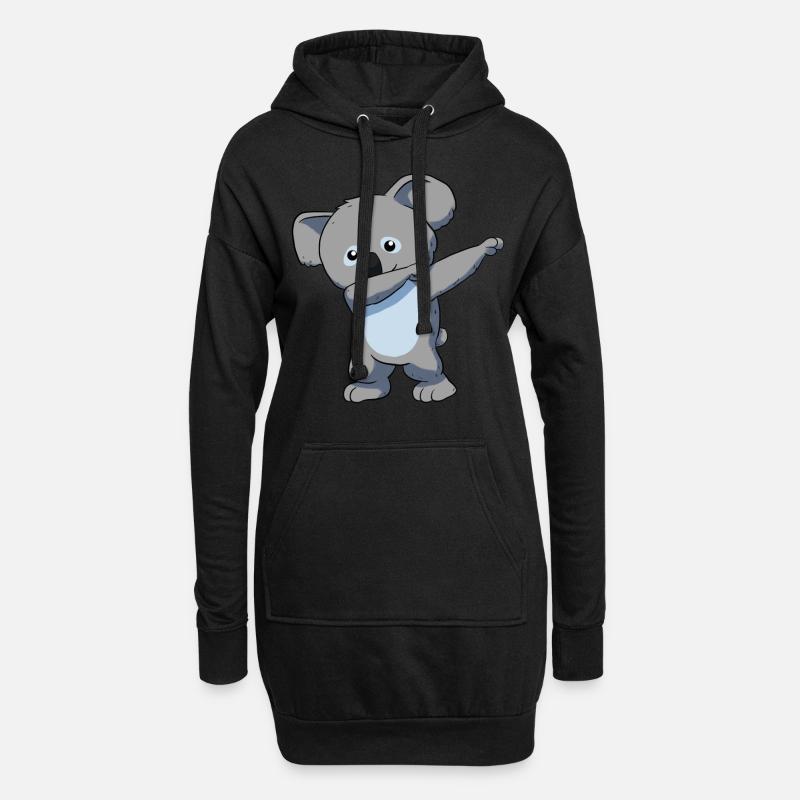 Koala Koalabär - Hoodie-Kleid - Schwarz