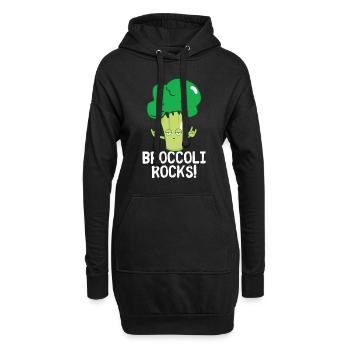 brocoli - Sweat-shirt à capuche long Femme - noir - Devant
