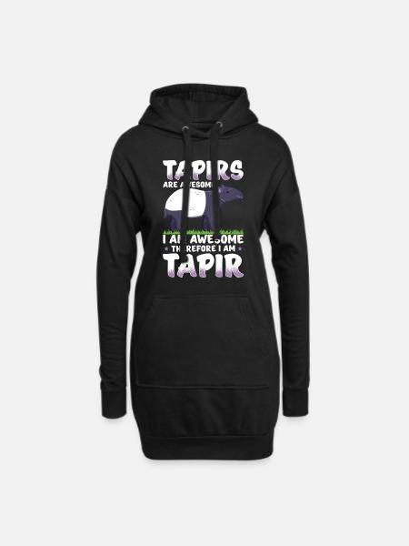 Tapir - Hoodie-Kleid - Schwarz
