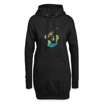 C'est juste une paille pour sauver la planète protection de l'environnement - Sweat-shirt à capuche long Femme - noir - Devant