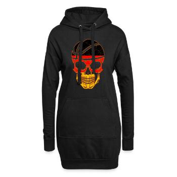 Basketball Deutschland Totenkopf - Hoodie-Kleid - Schwarz - Vorne