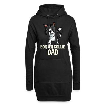 Border Collie Dad Papa Hund Spruch - Hoodie-Kleid - Schwarz - Vorne