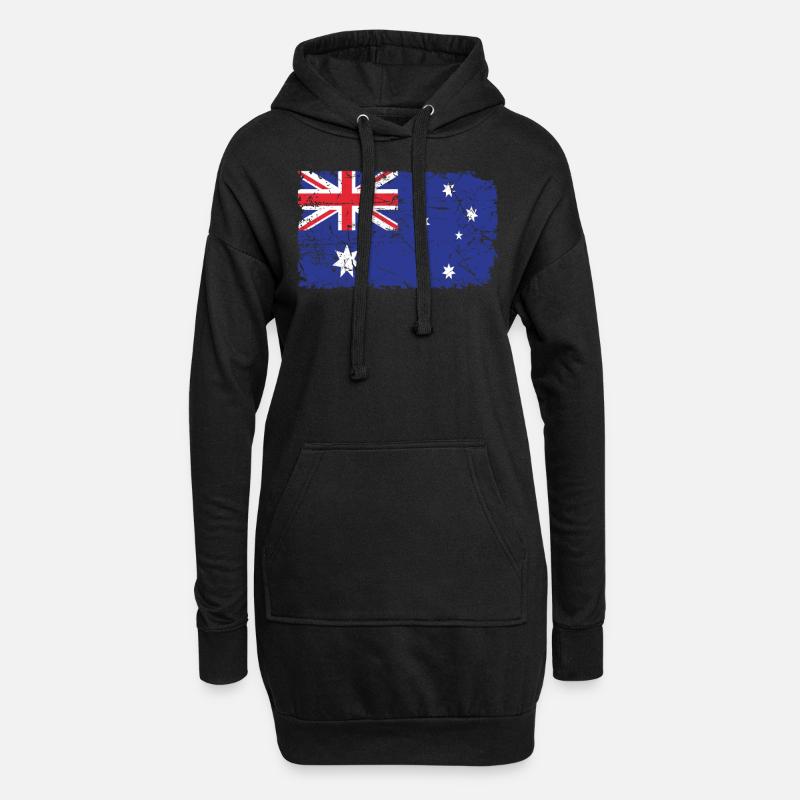 Australien - Hoodie-Kleid - Schwarz