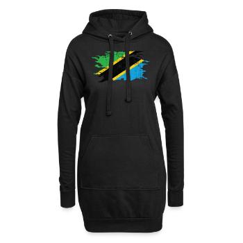 Tanzanie - Sweat-shirt à capuche long Femme - noir - Devant