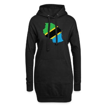 Tanzanie - Sweat-shirt à capuche long Femme - noir - Devant