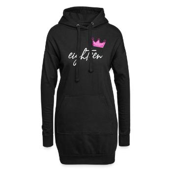 18. Geburtstag 18 Jahre alt eighteen - Hoodie-Kleid - Schwarz - Vorne