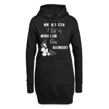 Nur die besten Mamas werden zur Oma befördert - Hoodie-Kleid - Schwarz - Vorne