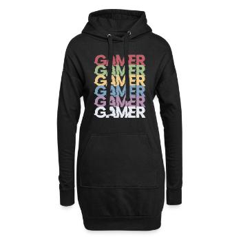 Gamer - Hoodie-Kleid - Schwarz - Vorne