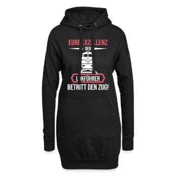 Lokführer shirt • Zug • Lokführer Geschenk - Hoodie-Kleid - Schwarz - Vorne