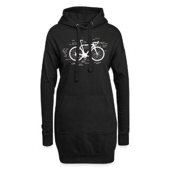 Vélo de course Anatomie Vélo de course - Sweat-shirt à capuche long Femme - noir - Devant