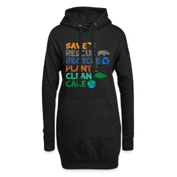 Umweltschützer Grüne Umweltschutz Spruch Öko - Hoodie-Kleid - Schwarz - Vorne