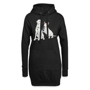 Tatoueur tatoué taches de chien dalmatien - Sweat-shirt à capuche long Femme - noir - Devant